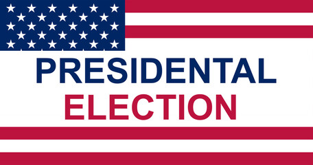 Presidential Election 2020 in United States. Vote day, November 3 . Patriotic american element.  For poster, card, banner and background. 