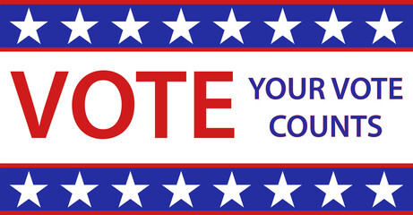 Presidential Election 2020 in United States. Vote day, November 3 . Patriotic american element. For poster, card, banner and background.
