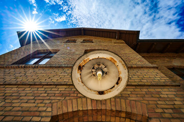 Lost place: Detail of a historic station building in Berlin, Germany, which is being demolished for the construction of a new route.