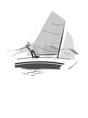 Segler auf dem Boot Sailing man on a boat