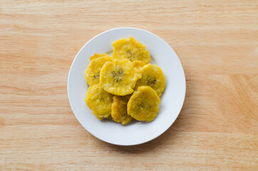 Plantains chips on a plate