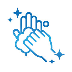 Fototapeta premium personal hand hygiene, scrub fingers, disease prevention and health care gradient style icon
