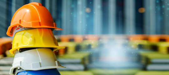 Hard Hat Construction for worker or engineer wearing prevent or safety working in dangerous area...