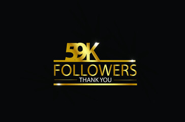 59K, 59.000 Followers Thank you celebration logotype. For Social Media, Instagram  - Vector