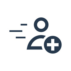 Obraz premium Quick registration line vector icon. People vector symbol. Avatar with plus icons set for web design. Modern flat web profile icon for app design. User face minimal flat linear icons