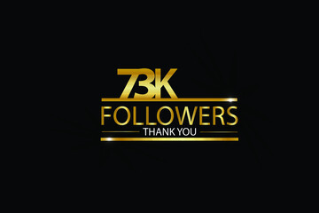 73K, 73.000 Followers Thank you celebration logotype. For Social Media, Instagram  - Vector
