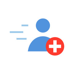 Fototapeta premium Quick registration line vector icon. People vector symbol. Avatar with plus icons set for web design. Modern flat web profile icon for app design. User face minimal flat linear icons