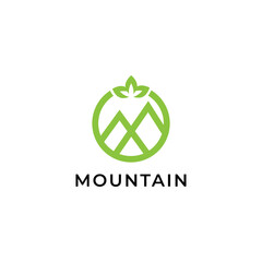 Simple vector logo in a modern style. Top of the mountain in the form of letter - Mountain illustration, outdoor adventure . Vector graphic for t shirt and other uses - Mountain Vintage Logo Template