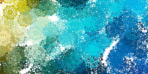 Light Blue, Yellow vector template with ice snowflakes.