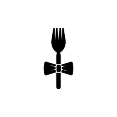 fork bowtie vector design template illustration