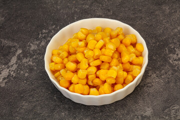 Sweet corn seeds in the bowl