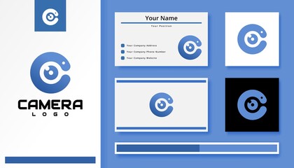Fototapeta Creative letter C camera logo and business card obraz