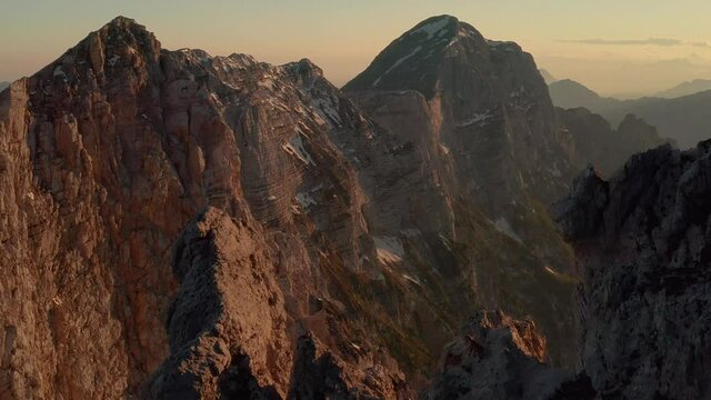 sunset in the mountains with ibex
