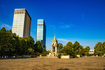 A beautiful view of Phnom Penh city, the capital of Cambodia.