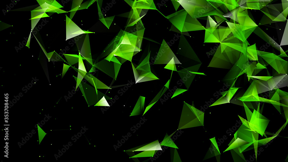 Poster abstract polygonal space with dots and lines. connection science background. triangular business wal