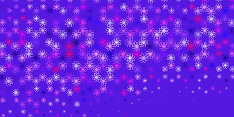 Light Purple, Pink vector pattern with curved lines.