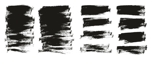 Flat Paint Brush Thin Half Background Mix High Detail Abstract Vector Background Set 