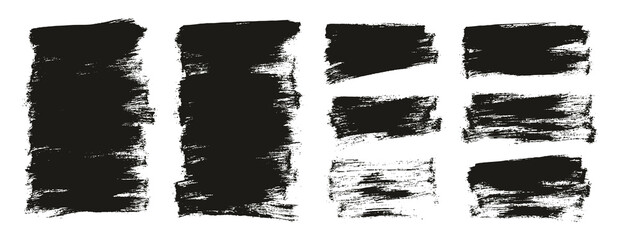 Flat Paint Brush Thin Half Background Mix High Detail Abstract Vector Background Set 