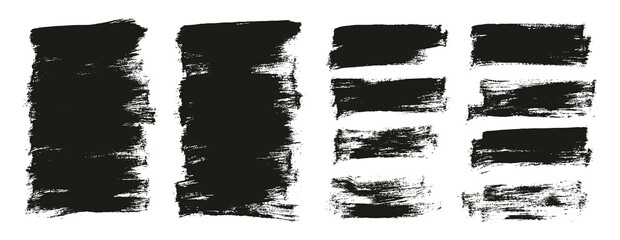 Flat Paint Brush Thin Half Background Mix High Detail Abstract Vector Background Set 