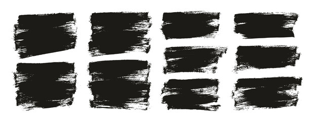 Flat Paint Brush Thin Half Background Mix High Detail Abstract Vector Background Set 