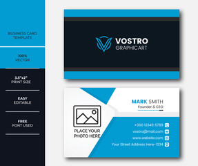 Corporate Creative Modern Business card template, Modern Professional Business card Template Vector