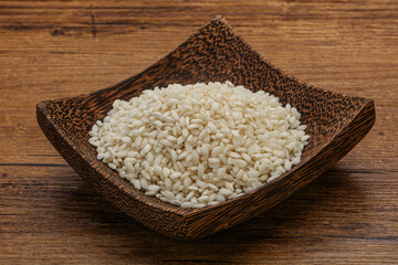 Raw arborio rice for Risotto