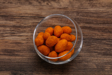 Spicy peanut heap in the bowl