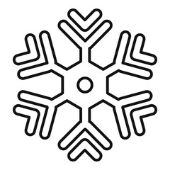 Shape snowflake icon. Outline shape snowflake vector icon for web design isolated on white background
