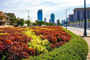 A beautiful view of Phnom Penh city at Cambodia.
