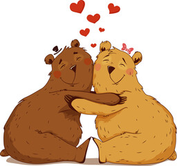Love bears, cuddling.
