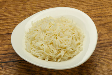 Steamed basmati rice in the bowl