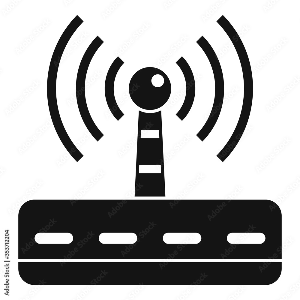 Poster wifi router radiation icon. simple illustration of wifi router radiation vector icon for web design 