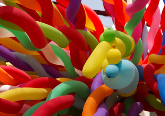 Colorful elongated balloon
