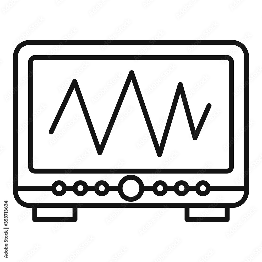 Poster radiation wave device icon. outline radiation wave device vector icon for web design isolated on whi