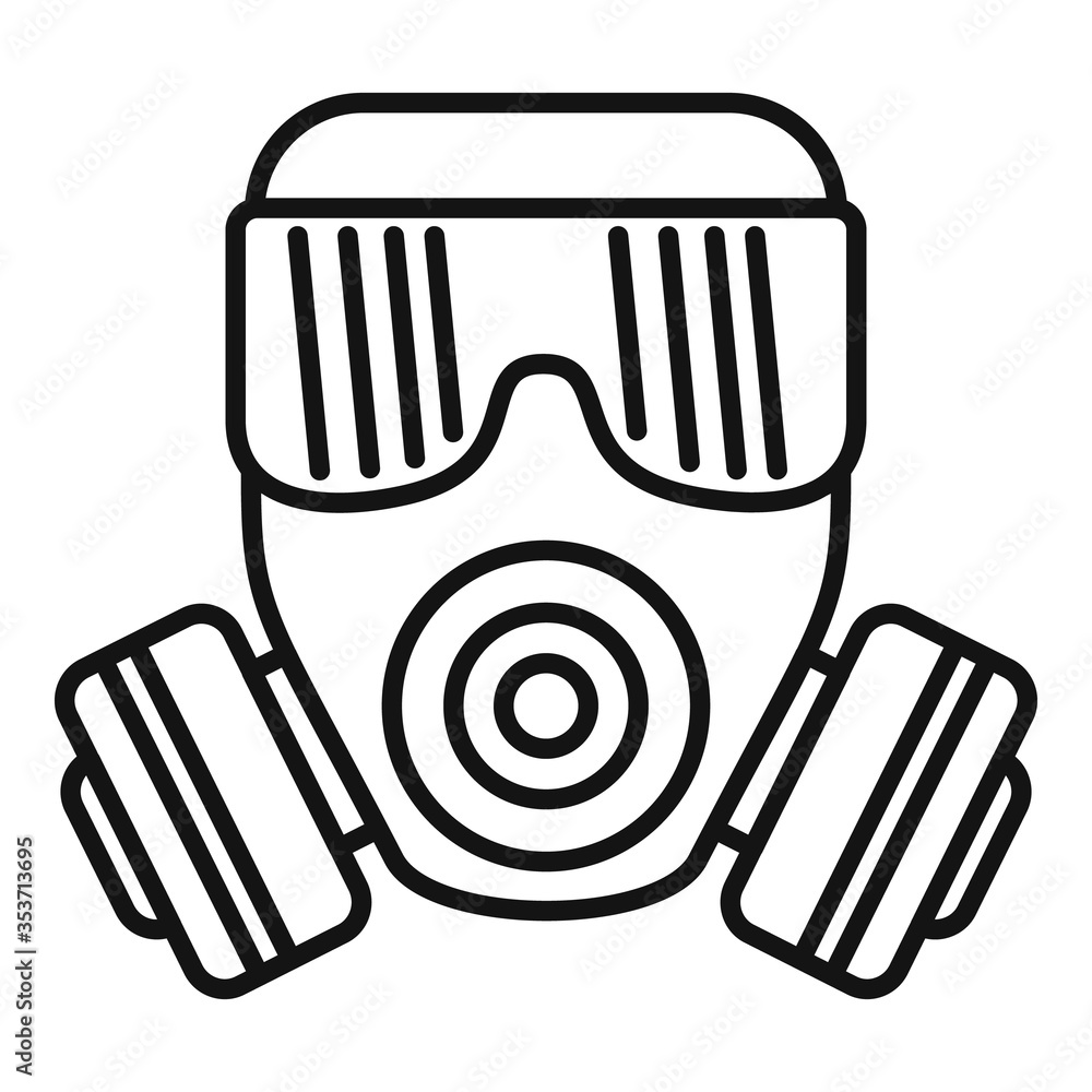 Poster gas mask icon. outline gas mask vector icon for web design isolated on white background