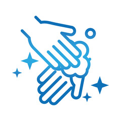 personal hand hygiene, hands foam disease prevention and health care gradient style icon