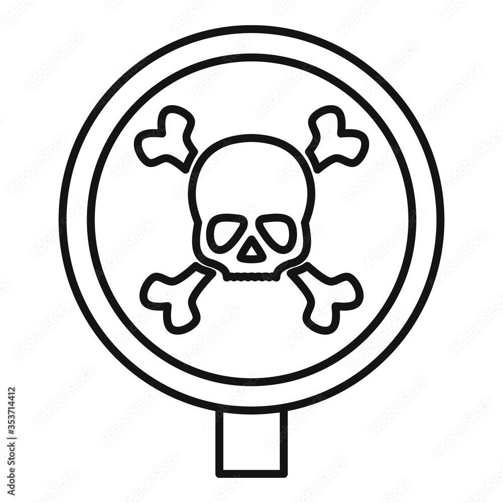 Poster round danger sing icon. outline round danger sing vector icon for web design isolated on white backg