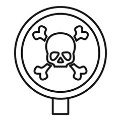 Round danger sing icon. Outline round danger sing vector icon for web design isolated on white background