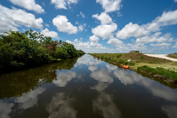 Fototapeta premium Everglades canal and dike