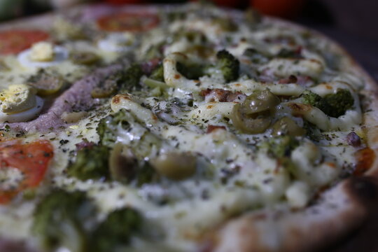 close up of pizza