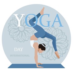 yoga day international holiday vector illustration