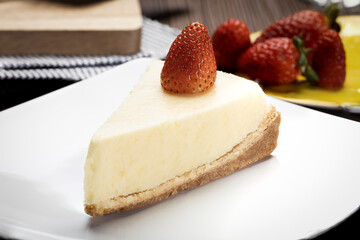 delicious slice of cheesecake on a plate