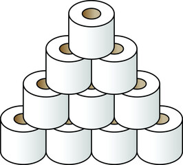 A stack of toilet tissue rolls.