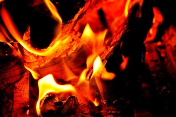 fire in the fireplace