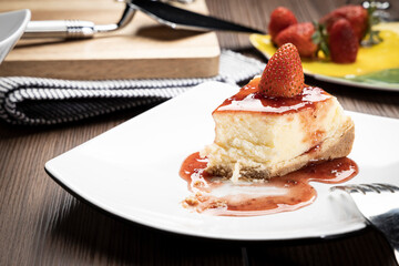 delicious slice of cheesecake on a plate