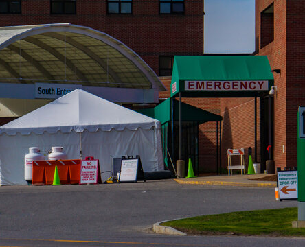 Entrance Tent To A Hospital Emergency Room During The 2020 Covid-19 Pandemic In Vermont
