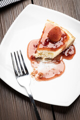 delicious slice of cheesecake on a plate