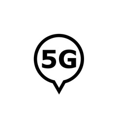 5g wifi signal quality icon. Wireless technology sign isolated on white background