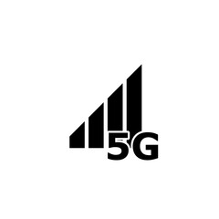 5g wifi signal quality icon. Wireless technology sign isolated on white background