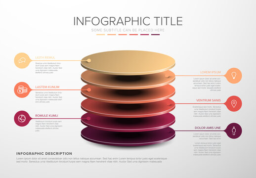 Infographic Layout with Red Circle Elements